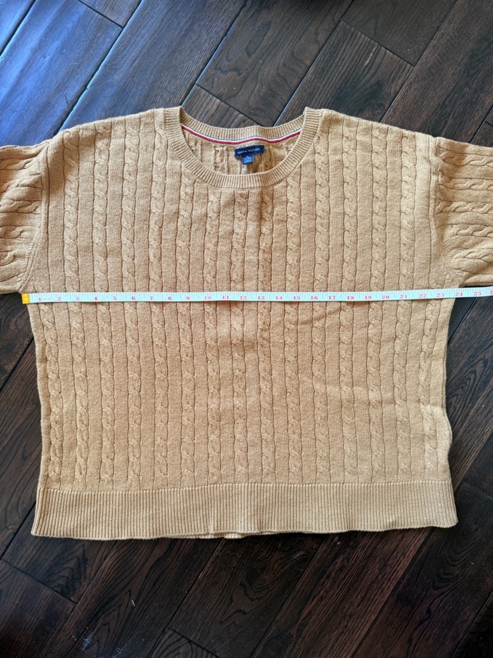 Tommy Hilfiger Camel Cable-Knit Crewneck Sweater - Picture 5 of 9